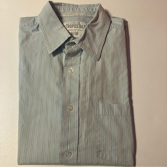 Aeropostale Blue &‎ White Button Down Shirt - Picture 1 of 8